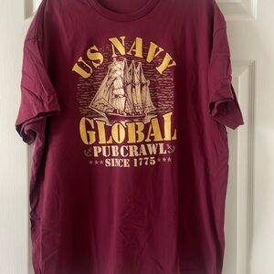 Men’s Graphic Tee  100% Cotton  Maroon